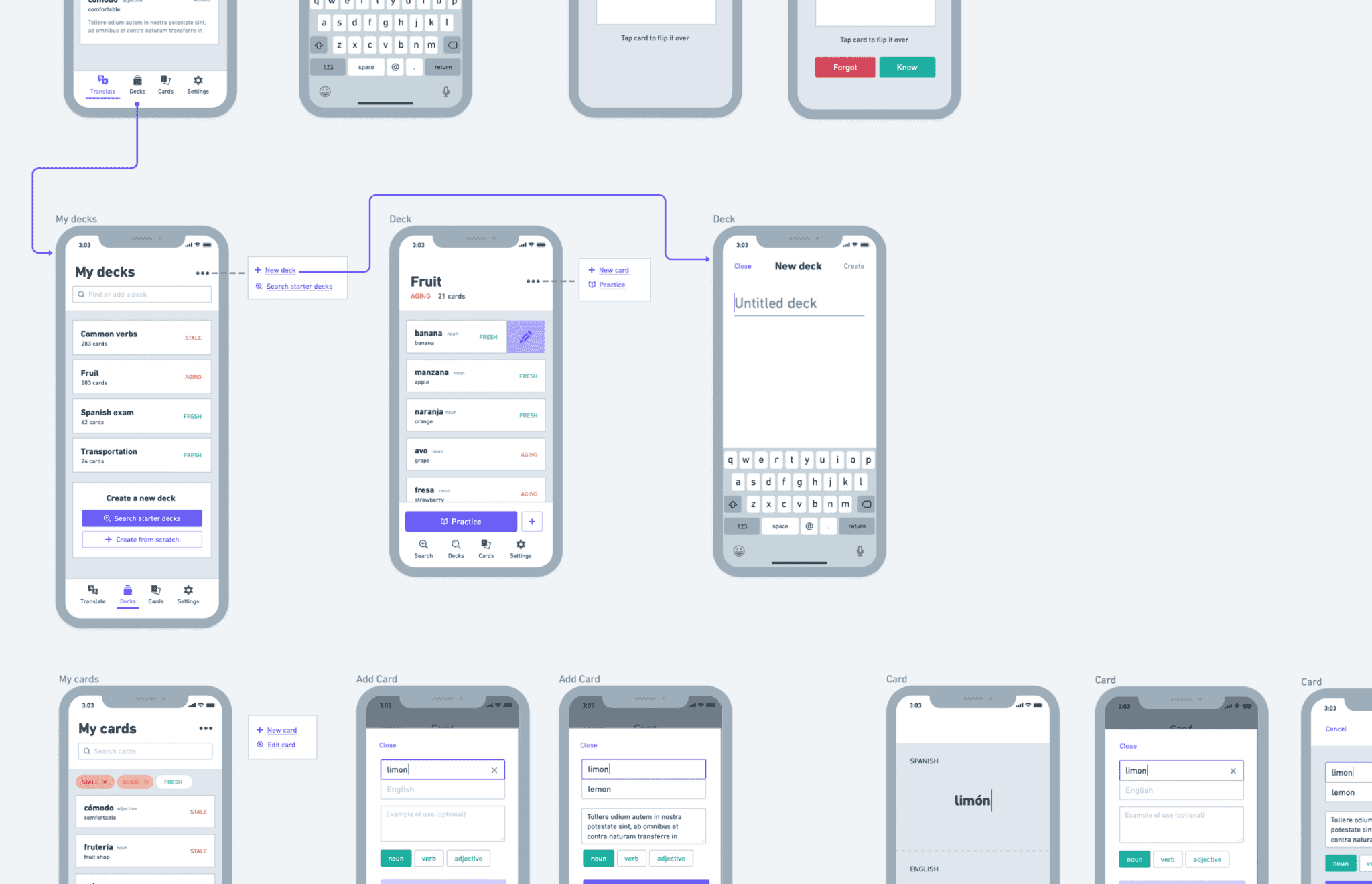Mobile wireframing in Whimsical